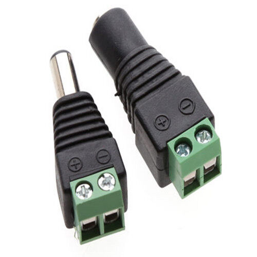 5Pairs Male Female 2.1x5.5mm DC Power Plug Jack Adapter Connector for CCTV