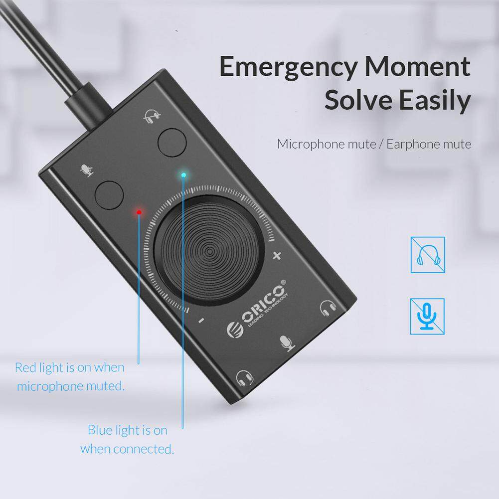 ORICO SC2 Bộ Chuyển Đổi Thẻ Âm Thanh USB Ngoài Điều Chỉnh Âm Lượng PC