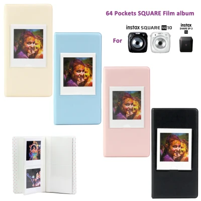 64 กระเป๋า Fujifilm Instax Square Photo Album (สามารถพอดีกับฟิล์มสแควร์) สำหรับ Fuji SQ1 SQ6 SQ10 SQ20 กล้อง SP-3 เครื่องพิมพ์ฟิล์ม