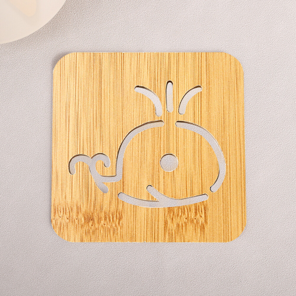 Creative Cartoon Wooden Insulation Coaster Thickened Hollow Non-slip Placemat Kitchen Table Accessories
