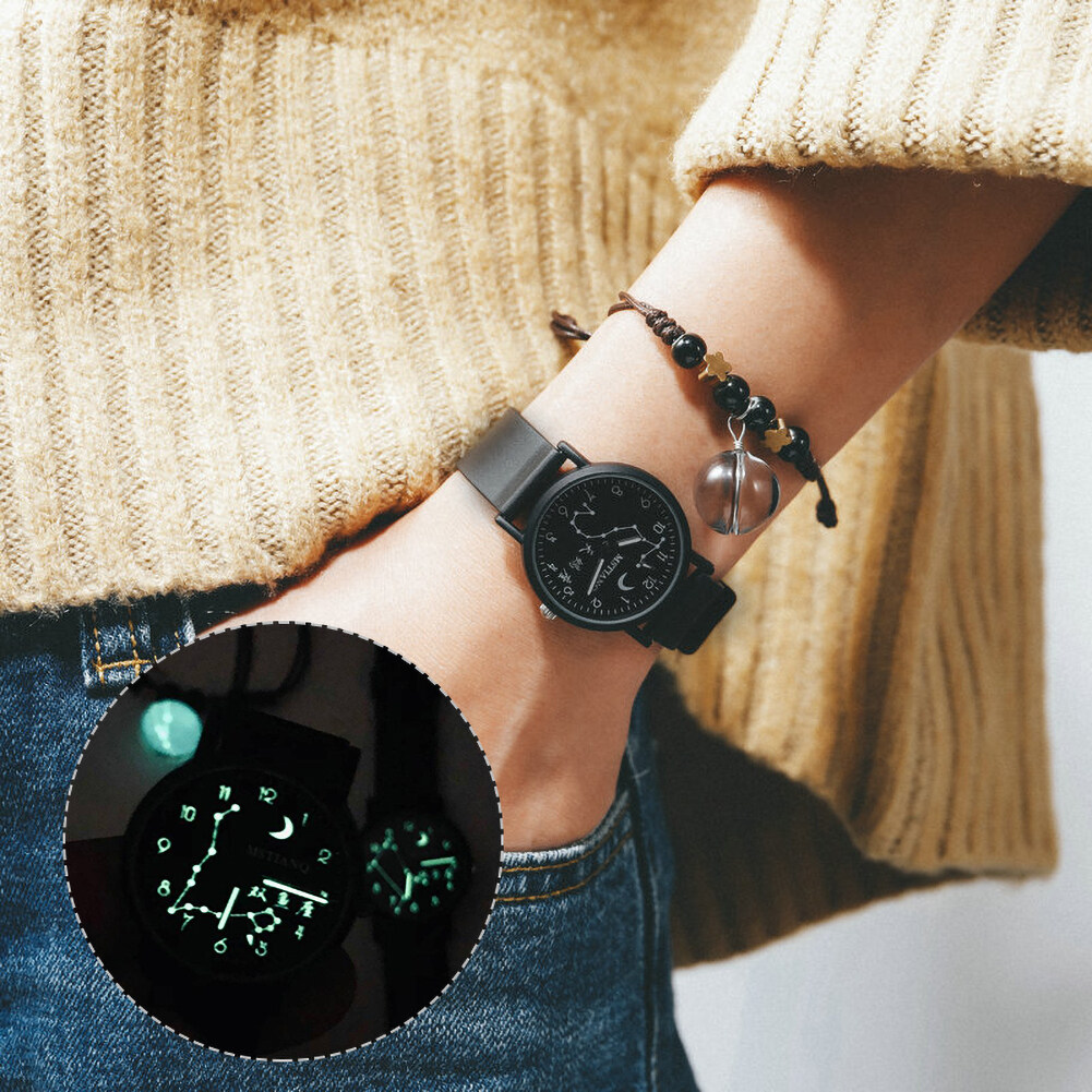 Đồng Hồ Đeo Tay Thạch Anh Chuyển Động Chòm Sao Phát Sáng Phong Cách Cho Nam/Nữ Bracelet12 Chòm Sao Thanh Niên Đồng Hồ, Đồng Hồ Thạch Anh Thời Trang Đơn Giản Cho Học Sinh Nam Và Nữ Phiên Bản Hàn Quốc + Vòng Đeo Tay