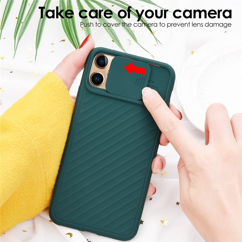 Push-window Camera Protection Soft Silicone Mobile Phone Casing for Apple IPhone 12 Mini Pro Max 11 Pro Max To 6s 7 8 Plus SE 2020 Anti-shock Anti-skid Cover Case