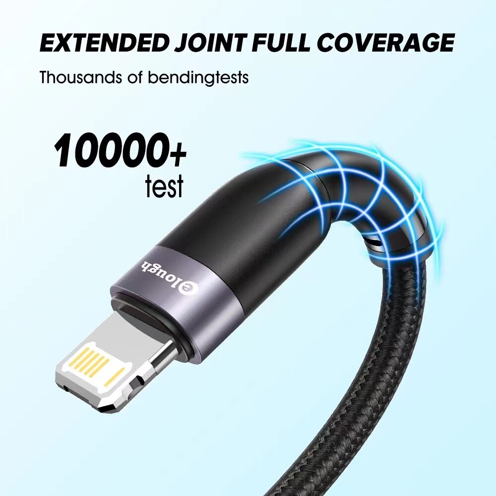 USB C to Phone Lightning Short Cable 25cm PD Quick Charge Data 20W Braided Tough Cable