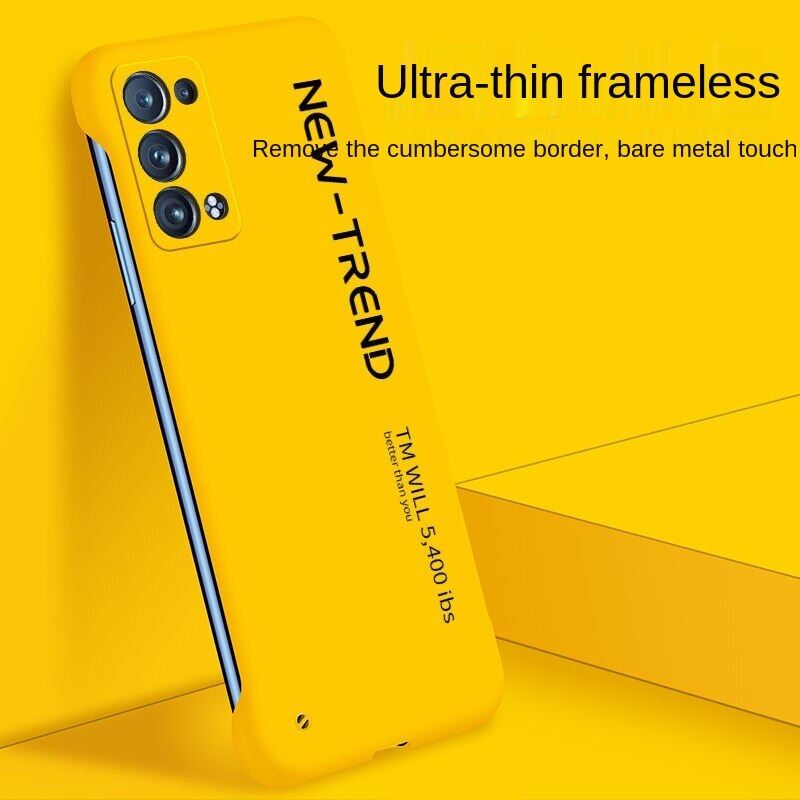 Case For Oppo Reno6 Pro plus 5G Casing Borderless Hard Shell Phone Case Trendy Fashion All Inclusive Pc Hard Case Back Cover Simple Frosted Phone Case
