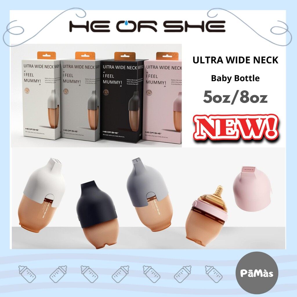 He Or She Bottle Ultra Wide Neck Anti Bacterial Baby Bottle 6oz 8oz Heorshe Lazada