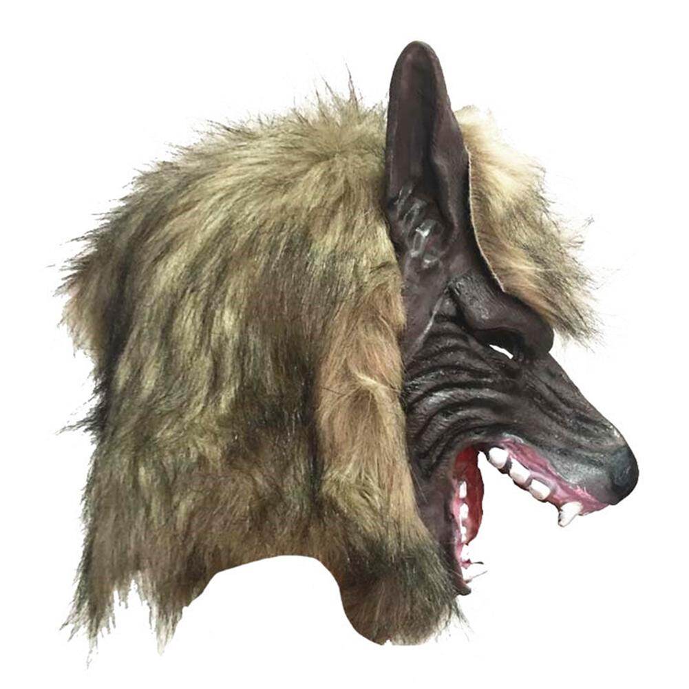 Halloween Horror Savage Wolf Head Mask Masquerade Fluffy Headgear Decoration