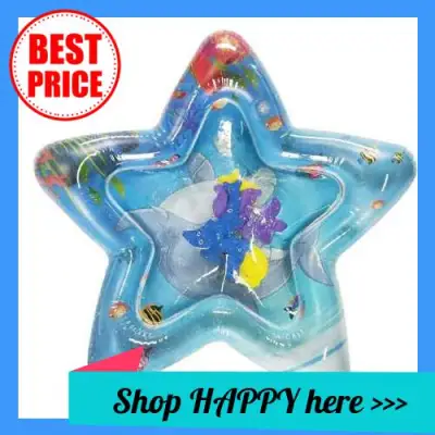 Baby Star Shaped Colorful Inflatable Water Play Mat Tummy Time Infant Fun Mat Child Development Play Center with Hand Inflator Pump (Standard)