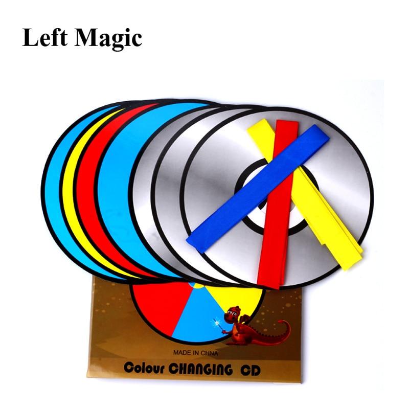 Color Changing Laser CD Magic Tricks Paper Bag Color Changing Magic CD Magic Props Stage Gimmick Illusion Essories
