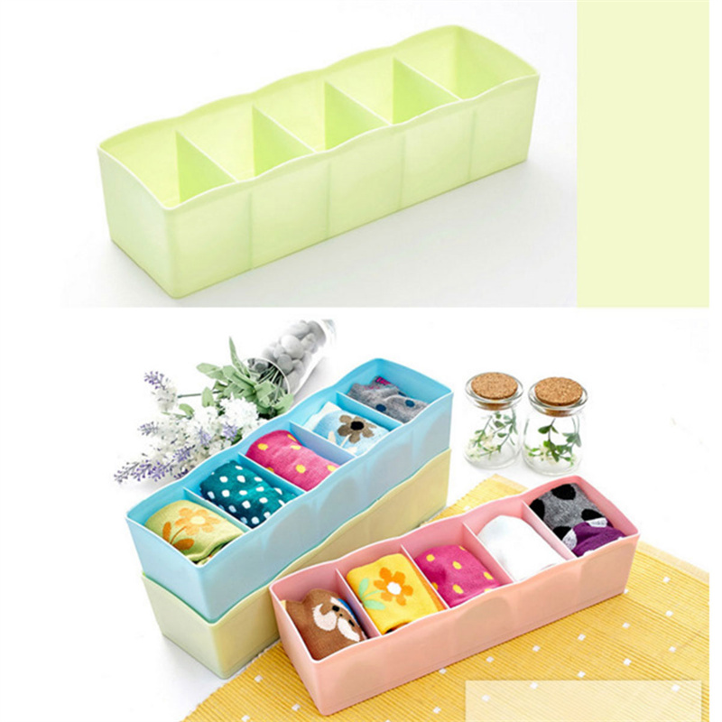 Household Japanese-style 5-grid Multi-purpose Plastic Storage Box Underwear Socks Storage Box Drawer Wardrobe Organizer
