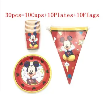 30pcs 60pcs Hot Red Mickey Mouse Friends Girls Birthday Party Cups