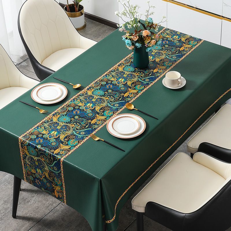 New Tablecloth Waterproof, Oil-proof, Anti-scalding, Disposable, Rectangular Tablecloth, Coffee Table Cushion, Bedroom Tablecloth, Ethnic Style