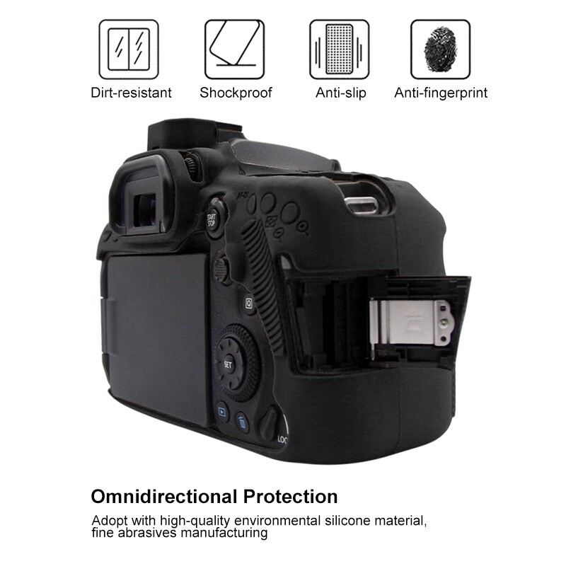PULUZ Ốp Bảo Vệ Silicon Mềm Cho Canon EOS 90D (Đen)