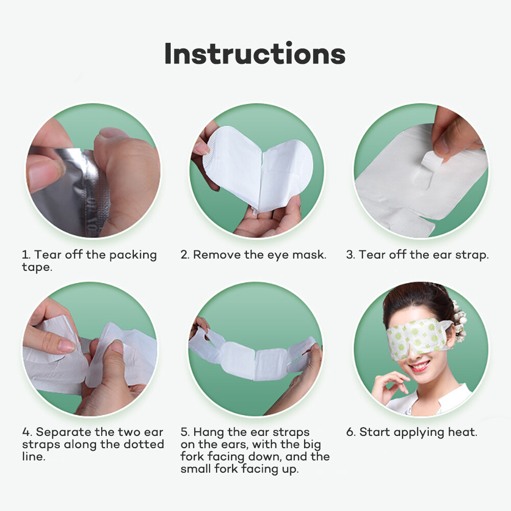 Miaoaitang 5 PCS Hot Compress Steam Eye Mask Eye Dressing Relieve Dry Fatigue Relax Warming