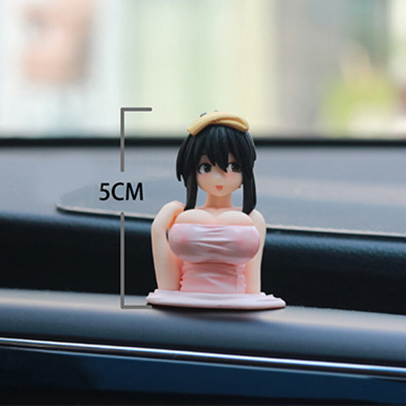Skinye [Ready Stock] Kawayi Anime Shaking Boobs Console Dashboard Interior Accessory