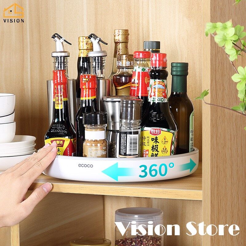 Giá Để Gia Vị Xoay 360 ° Gia Vị Nhà Bếp Kệ Khay Xoay Đựng Chai Gia Vị Đa Năng Hộ Gia Đình Tủ Lưu Trữ Phòng Tắm Bàn Xoay Kệ