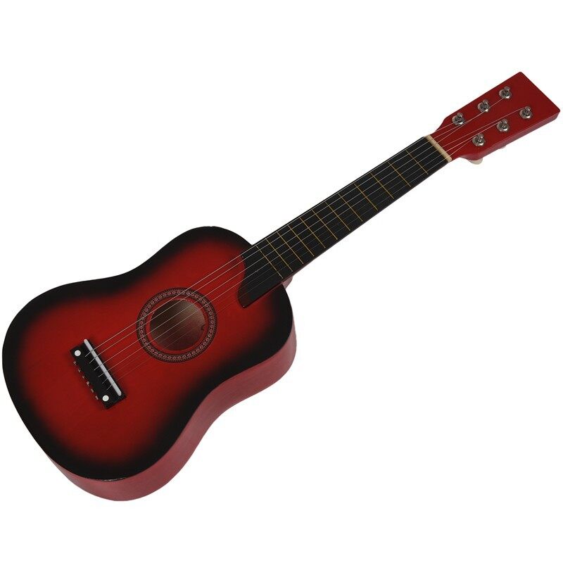 Ready Stock IRIN Mini 25 Inch Basswood Acoustic 12 Frets 6 Strings Guitar Red Malaysia