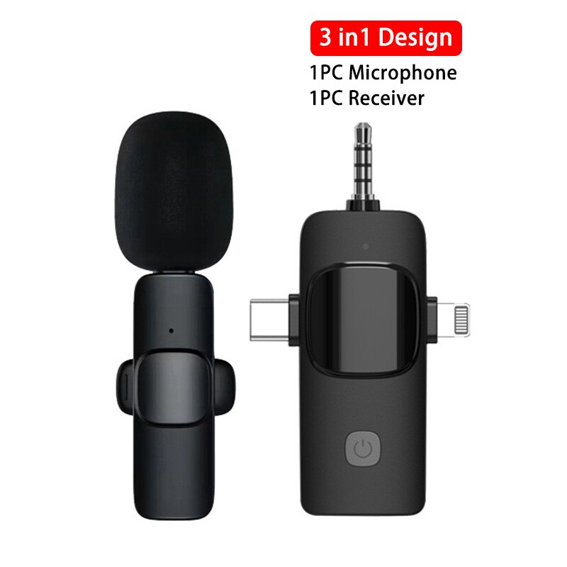 KEBETEME Wireless Lavalier Microphone Mini Portable Noise Reduction Audio Video Recording Microphone For TYPE-C Jack Android Phone With Charging Box