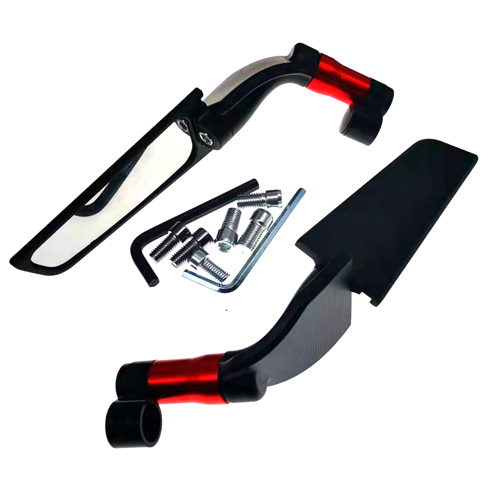 Motorcycle universal modified rotating fixed wind wing rearview mirror ...