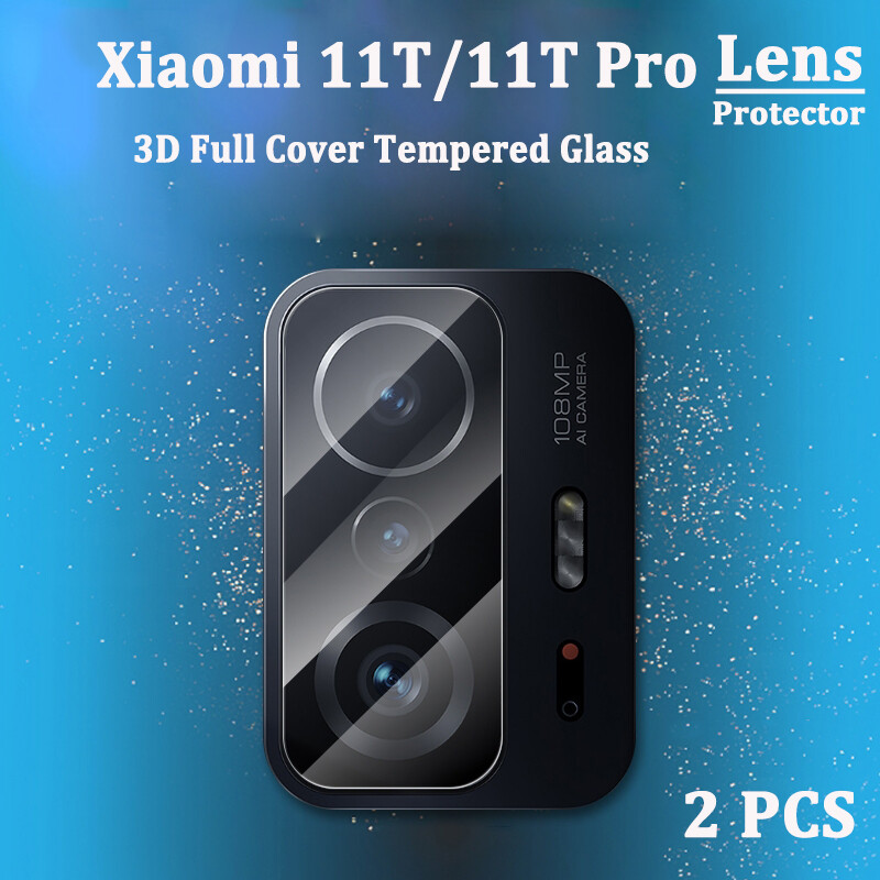Camera Protector For Xiaomi 11T/11T Pro 13T 13TPro 3D Tempered Glass Lens Film Intergrated Full Coverage Anti-explosion Anti-scratch Rear Camera Cover ( 2 Pack )