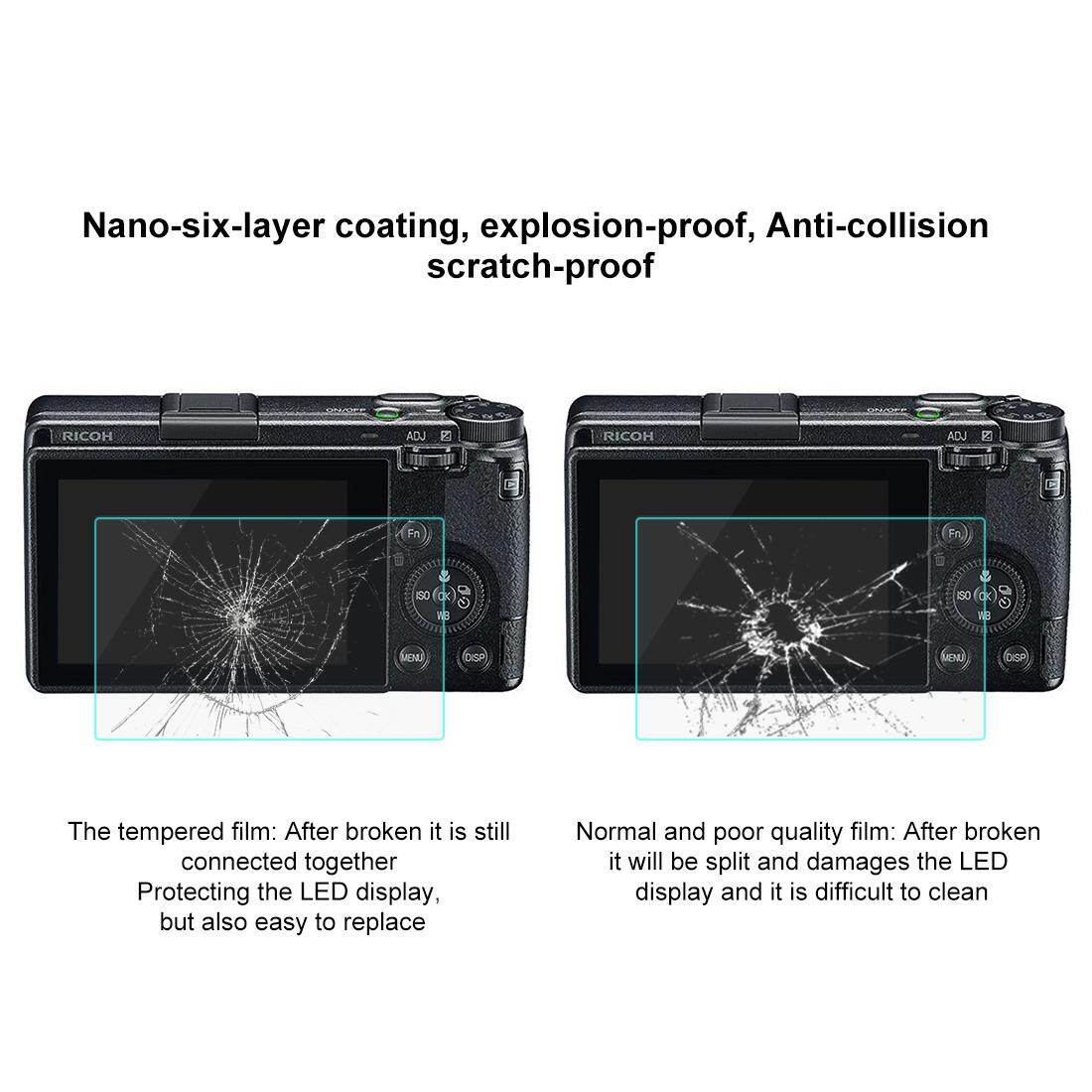 PULUZ 2.5D Curved Edge 9H Surface Hardness Tempered Dust-proof Explosion-proof Glass Screen Protector for Ricoh GR2 GR3
