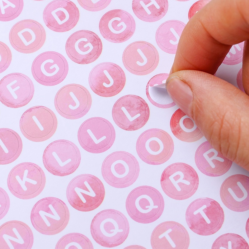 4 Sheets Gradient Colorful Alphabet Number Stickers Student Diary Deco DIY Stickers