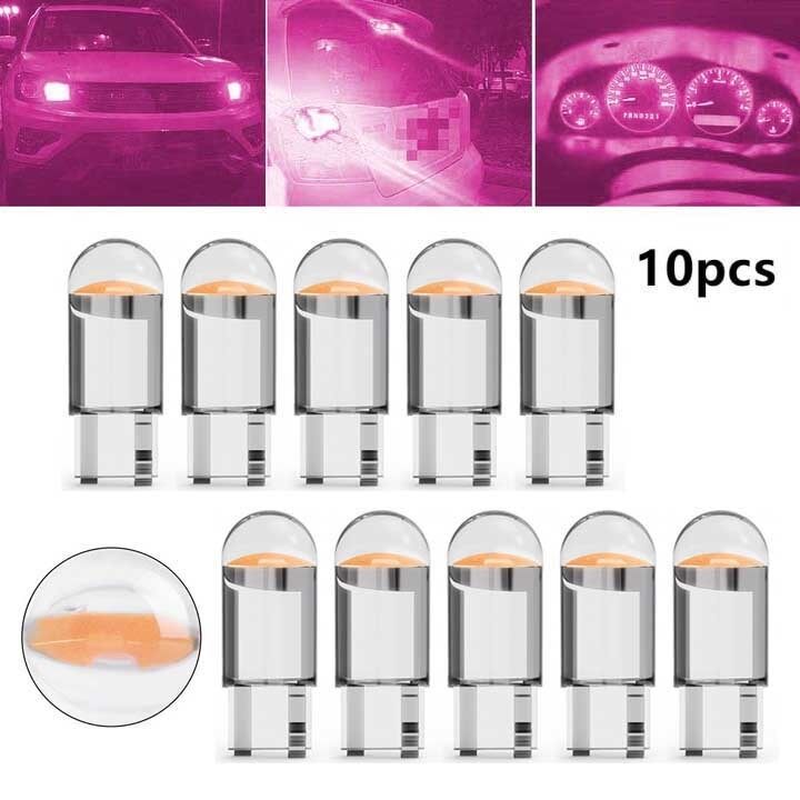 10pcs COB Led Lights Canbus Xenon Durable High Quality Pink Bulbs T10