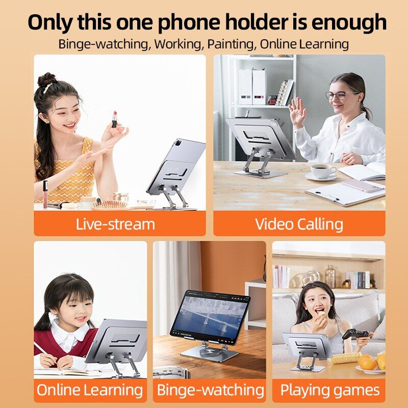 Zeallion Phổ 360 ° Rotation Tablet Đứng Cho iPad Có Thể Điều Chỉnh Có Thể Gập Lại Máy Tính Bảng Chủ Nhôm Điện Thoại Máy Tính Bảng Đứng