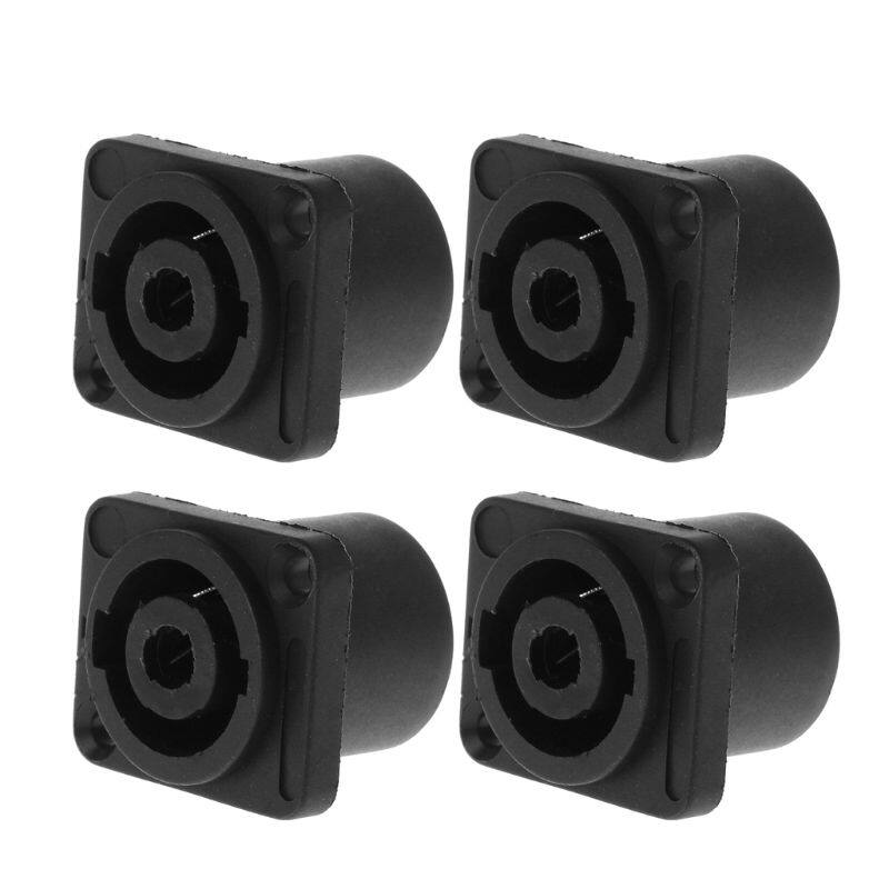 4PCS Jack Panel Socket Connector 4 Pole Audio Speaker Twist Lock Round Square Mount for Neutrik Speakon NL4MP NL4MPR NL4FC NL4FX NLT4X NL4 Series NL2FC NL2