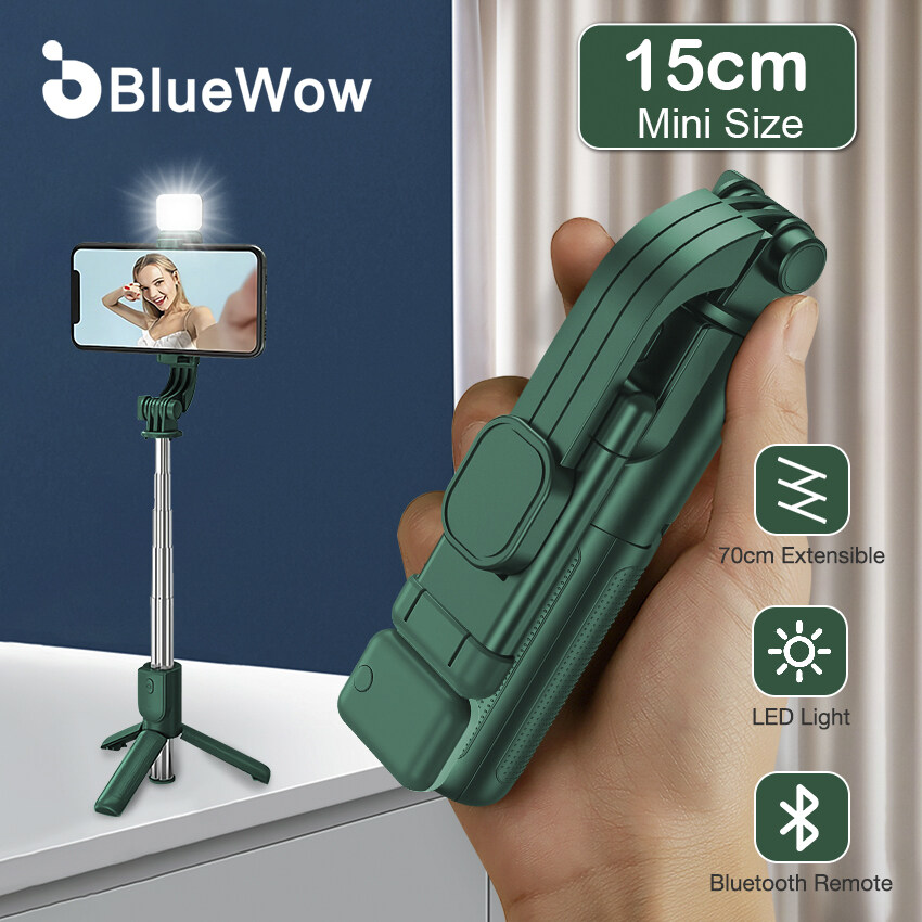 BlueWow Gậy Chụp Ảnh Tự Sướng Bluetooth Không Dây Giá Ba Chân Mini Có Thể