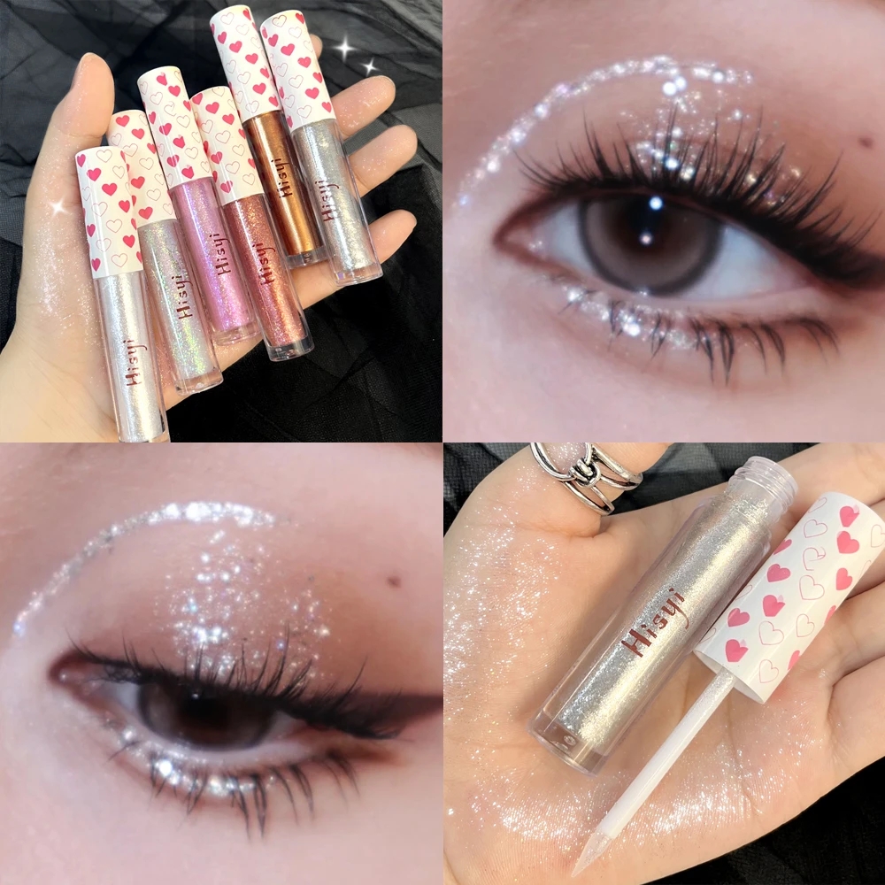 Waterproof Diamond Glitter Liquid Eyeliner Shimmer Eyeshadow Lying Silkworm Pen Eye Makeup