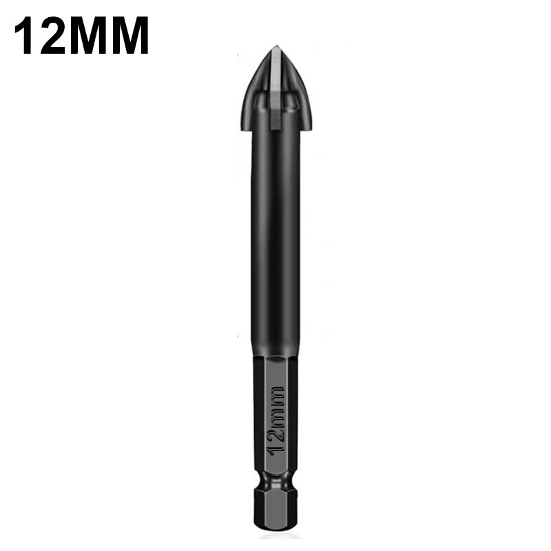 Manooby Cross Hex Tile Drill Bits Set for Glass Ceramic Concrete Carbide Hole Opener Brick Hard Alloy Triangle Bit Tool 4/6/8/10/12mm