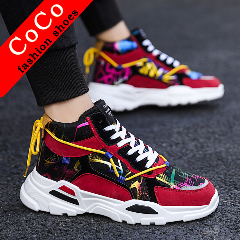 Giày Sneaker thể thao nam, đế cao chống trượt, họa tiết lạ mắt nổi bật, phong cách Hàn Quốc, giá tốt giá rẻ