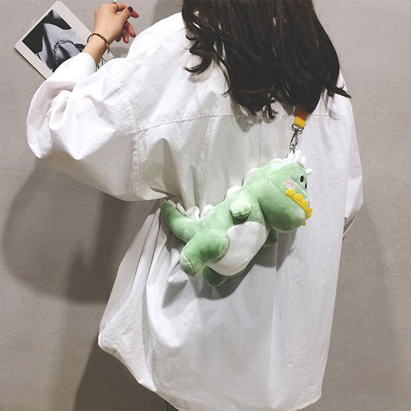 IQANGEL plush bag girl small satchel cute dinosaur doll backpack single shoulder messenger bag