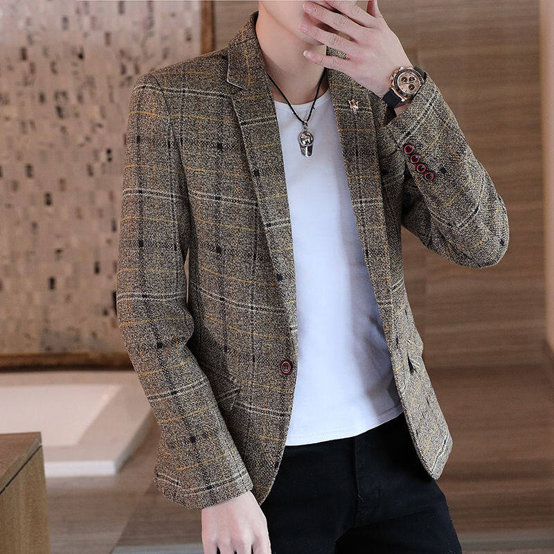 2020 new suit men's casual Korean style handsome trendy slim small suit jacket hair stylist spring and autumn single top