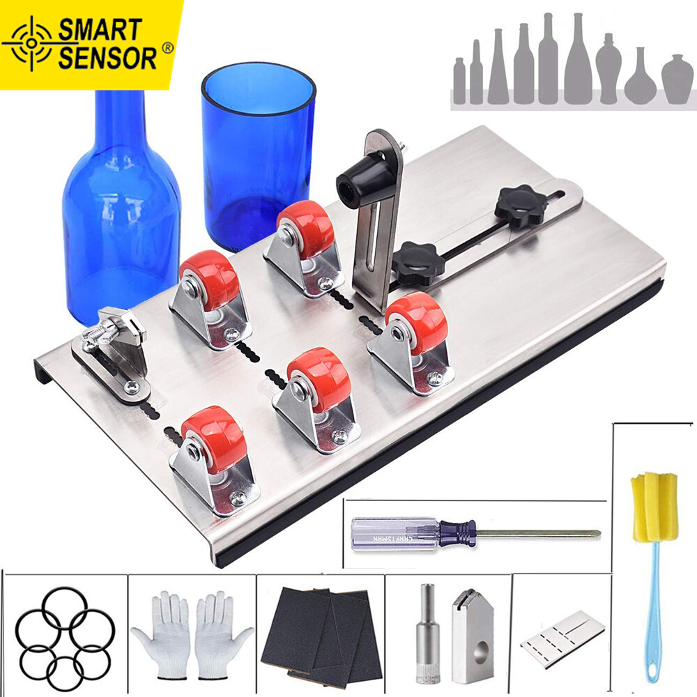 Smart Sensor DIY Glass Bottle Cutter Adjustable Sizes Metal Glassbottle Cut Machine for Crafting Wine Bottles Household Decorations Cutting Tool