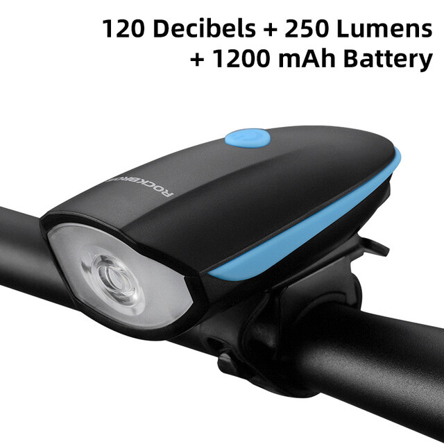 ROCKBROS Bicycle Light 2 In 1 Bike Headlight 350 Lumens USB Rechargeable Bicycle Front Light Waterproof Cycling Flashlight LED