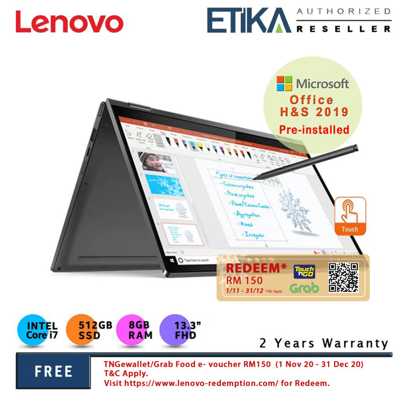 Lenovo Yoga C640-13IML 81UE002GMJ 13.3 FHD Touch Laptop (Intel i7-10510U/ 8GB/ 512GB SSD/ MX230 2GD5/ W10+H&S) Malaysia