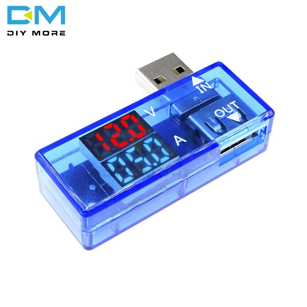 [Chính Hãng 100%] DiymoreMini 5V Đồng Hồ Đo Điện Áp Dòng Điện USB Màu Đỏ Xanh Dương 5V Thiết Bị Kiểm Tra Vôn Kế Ampe Kế Máy Dò Bộ Sạc Điện Thoại Di Động Hiển Thị Kỹ Thuật Số