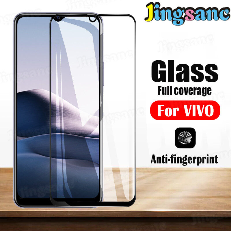 Jingsanc Kính Cường Lực Chống Vân Tay Che Phủ Toàn Bộ, Miếng Dán Bảo Vệ Màn Hình Độ Cứng Cho VIVO Y20/Y20S/Y20i/Y12S/Y12A/Y20 2021/Y20i 2021/Y12s 2021/Y20s G 9H