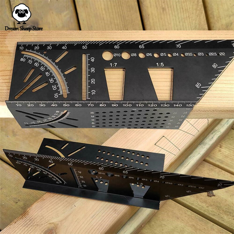 [ On Sale ] Multi-functional 45/90 Degree Angle Ruler Precisie Woodworking Square Ruler Scribing Gauge