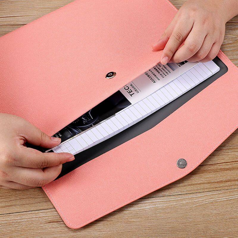 Waterproof Leather A4 Business Briefcase File Folder Document Paper Organizer Storage Bag