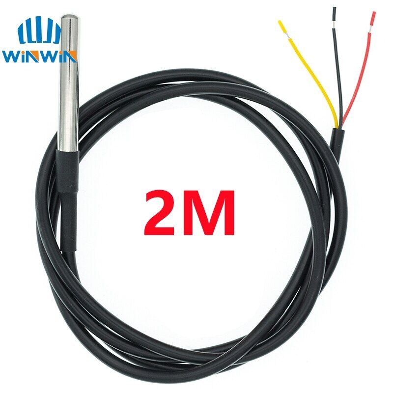 Ds1820 Stainless Steel Package Waterproof Ds18b20 Temperature Probe Temperature Sensor  1m/2m/3m 18b20 For Arduino