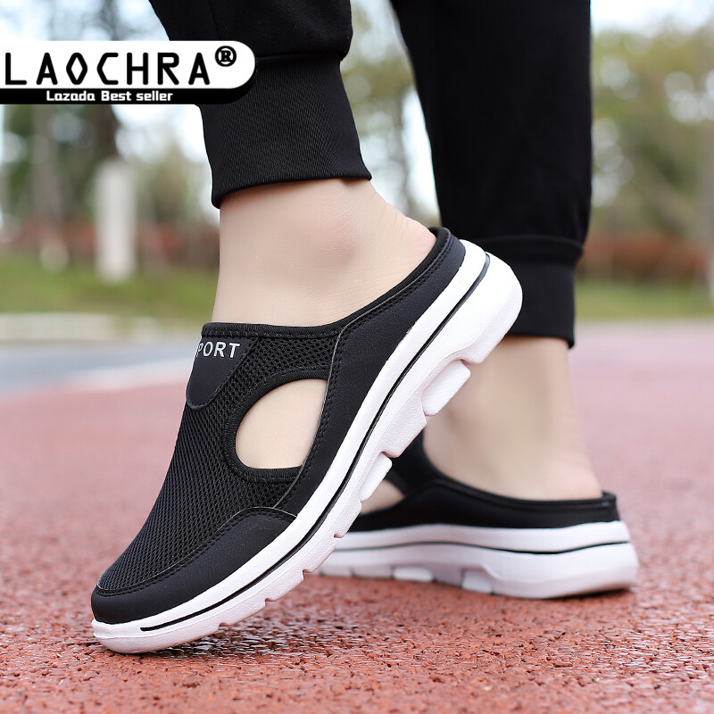 LAOCHRA Korean Half Shoes for Men Women Half Slippers Flat Sandals Big Size 35-48 Lazy Shoes Loafers for men New Fashion Casual Shoes Mules for men