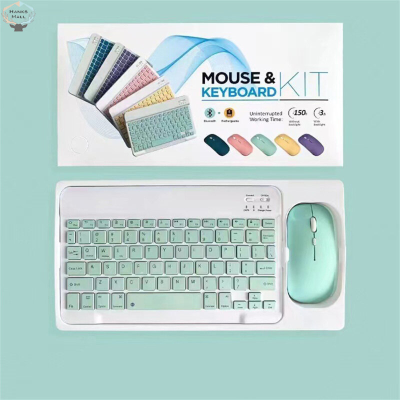 HK Mini Wireless Bluetooth-compatible Keyboard Mouse Set Rechargeable Compatible For Android Ios Windows