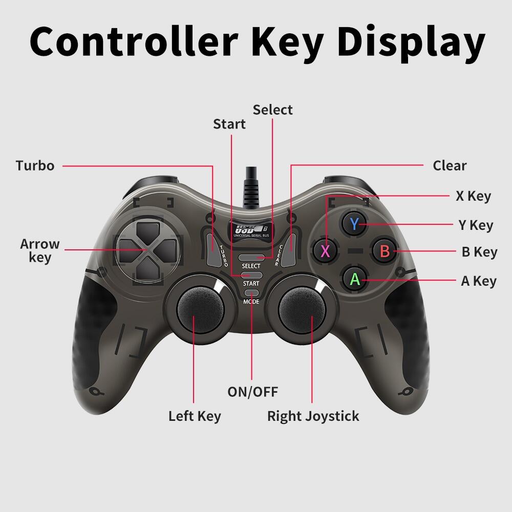 Narsta Tay cầm chơi game có dây với 360 ° 3D phím điều khiển cho Android HDTV box/Bảng điều khiển trò chơi/hơi nước/máy tính xách tay Tay cầm chơi game với rung & TURBO chức năng