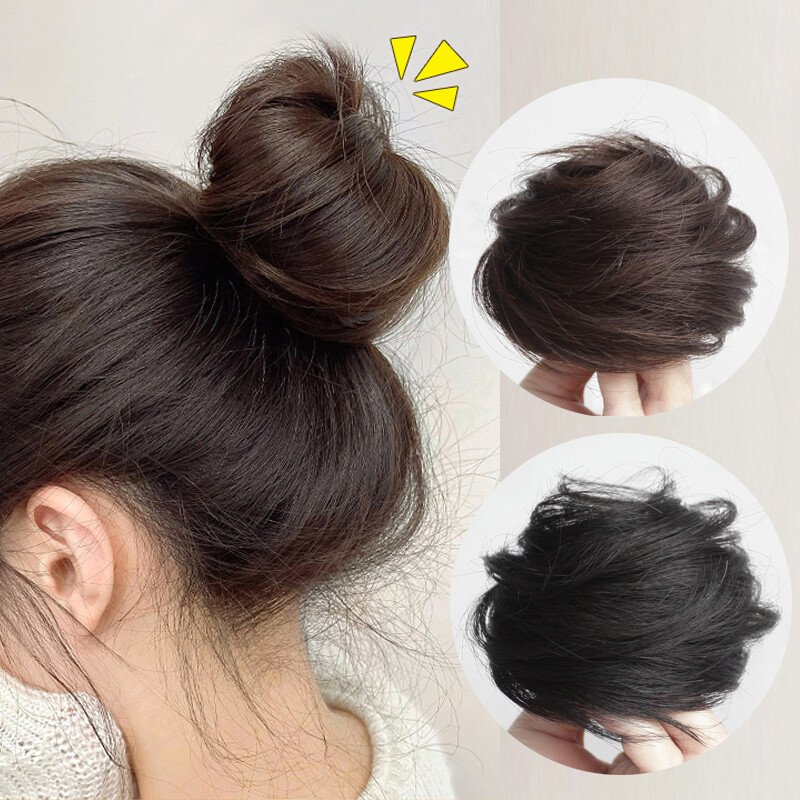 Korean Fashion Hair Bun Straight Messy Bun Scrunchies Elastic Hair Bands for Women Girls