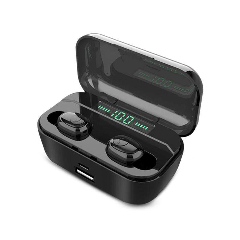 niceEshop G6S True Wireless Earbuds, IPX7 Waterproof Bluetooth 5.0 Wireless Headphones With Noise Cancelling Mic/8D Stereo Sound/3500mAh Charging Case For Earbuds & Phones Singapore