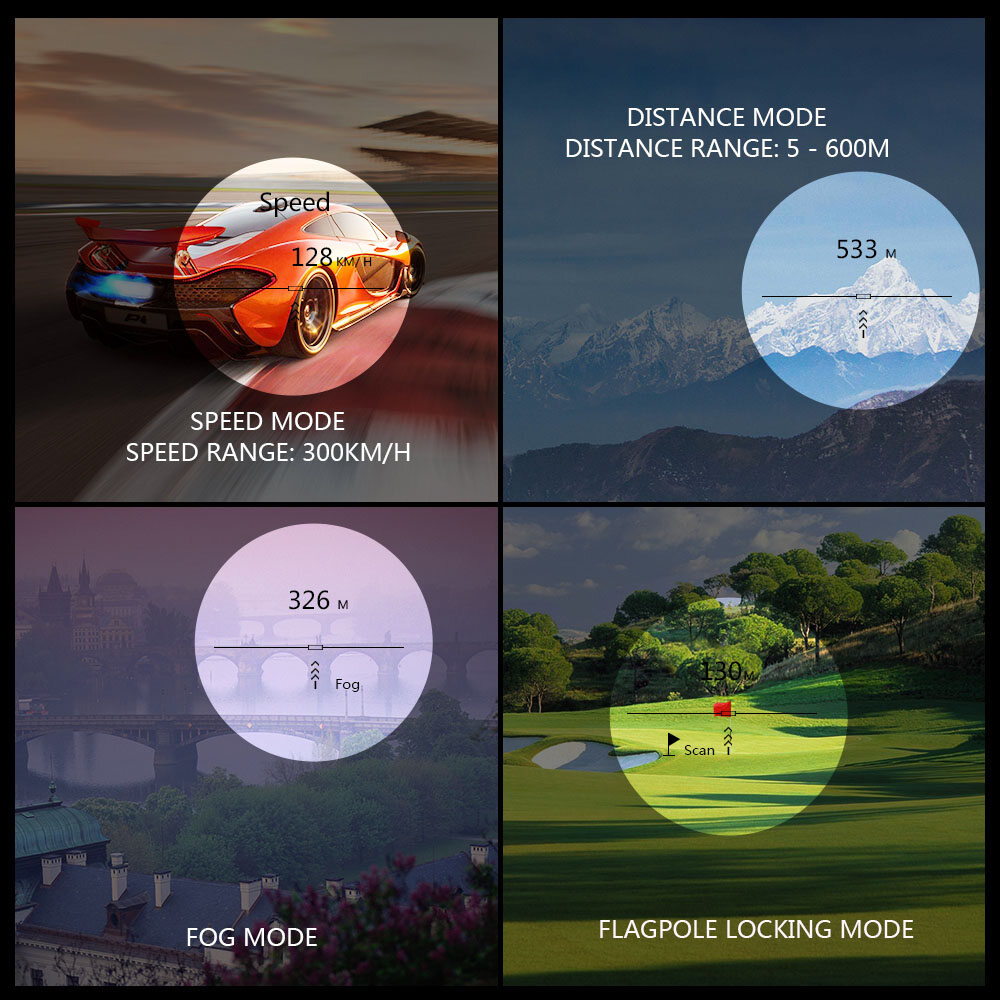 Instruments Máy đo tốc độ thiết bị đo khoảng cách Golf 600m/900m ống nhòm Ống nhòm một mắt đo kỹ thuật số