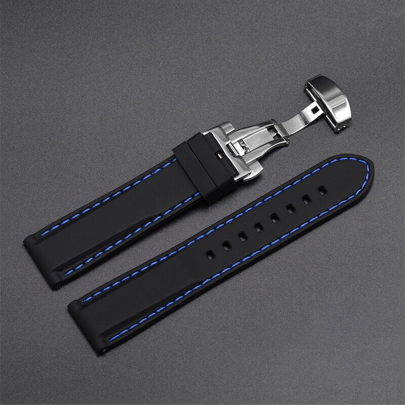 Watch Band 18mm 20mm 22mm 24mm Quick Release Bracelet Silicone Men Sport Waterproof Rubber Watch Strap with Butterfly Buckle