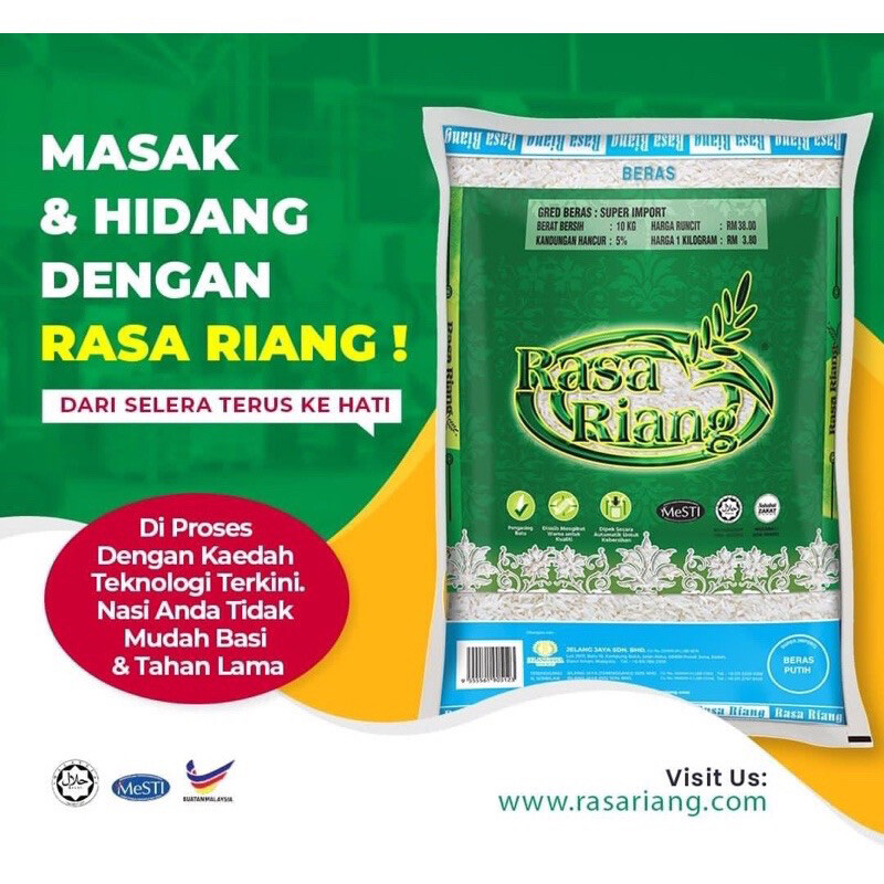 Beras Putih Import Cap Rasa Riang 10Kg - Kuala Nerang Kedah Famous Rice